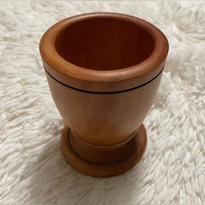 Wooden Mortar painted no pestle tool included Folk art Native Primitive